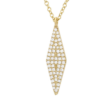 14k Yellow Gold Pave Diamond Necklace