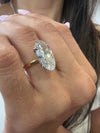 14k Yellow Gold 5.00ct Lab Grown Moval Diamond Invisible Halo Solitaire Engagement Ring