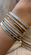14k Rose Gold Double Row Diamond Bangle .30ctw