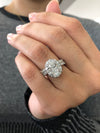 18k White Gold 2.00ct Natural Oval Diamond Halo Engagement Ring