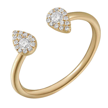 14k Yellow Gold Spaced Pear Shape Diamond Ring