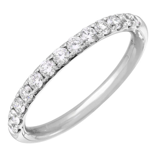 14k White Gold Round Diamond Band .40ct