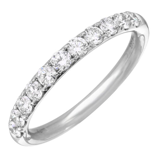 14k White Gold Round Diamond Band .55ct