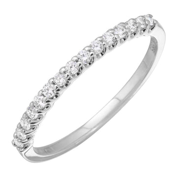 14k White Gold Round Diamond Band .19ct