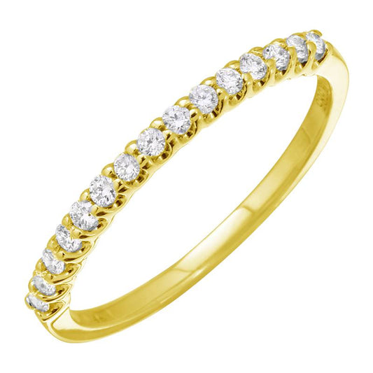 14k Yellow Gold Round Diamond Band .19ct