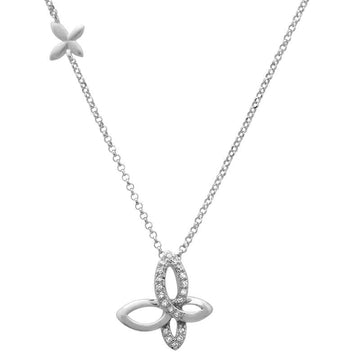 14k White Gold Big & Little Butterfly Necklace