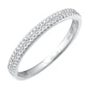14k White Gold Double Row Diamond Ring .15ctw