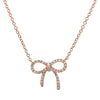 14k Rose Gold Bow Diamond Necklace