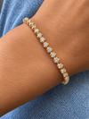 14k Yellow Gold Lab Grown Round Diamond Crown Prong Tennis Bracelet 3.50ctw
