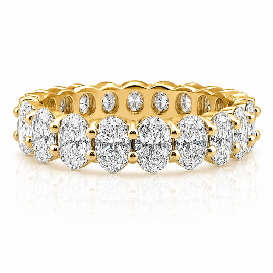 14k Yellow Gold Lab Grown Oval Diamond Eternity Band 7.00ctw