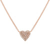 14k Rose Gold 9mm Heart Diamond Necklace .15ctw