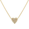 14k Yellow Gold 9mm Heart Diamond Necklace .15ctw
