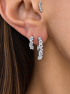 14k White Gold 12mm Multi Shape Diamond Huggie Earrings .35ctw