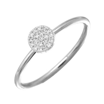 14k White Gold Mini Pave Diamond Circle Ring