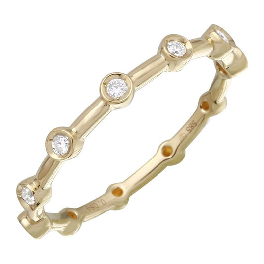 14k Yellow Gold Diamond Bezel Band