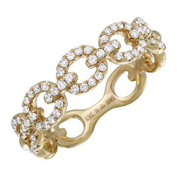 14k Yellow Gold Diamond Link Ring