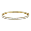 14k Yellow Gold Vertical Baguette Diamond Border Bangle 1.60ctw