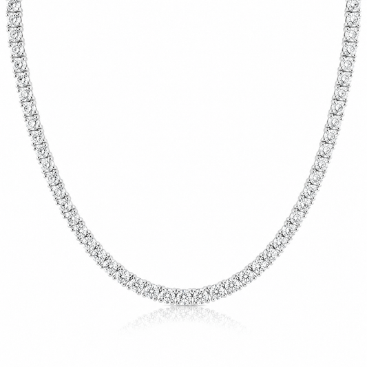 14k White Gold Lab Grown Diamond Classic Tennis Necklace 8.00ctw