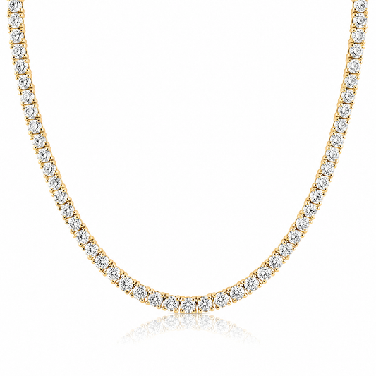 14k Yellow Gold Lab Grown Diamond Classic Tennis Necklace 8.00ctw