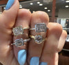 14k White Gold 1.50ct Lab Grown Radiant Diamond Bezel Engagement Ring