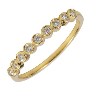 14k Yellow Gold Row of Diamond Bezels Ring