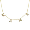 14k Yellow Gold Spaced Diamond MAMA Necklace .20ctw