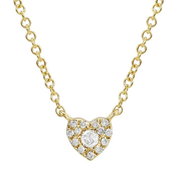 14k Yellow Gold Mini Diamond Heart Necklace