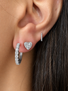 14k White Gold 6.5mm Heart Diamond Stud Earrings .35ctw
