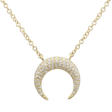 14k Yellow Gold Diamond Horseshoe Necklace