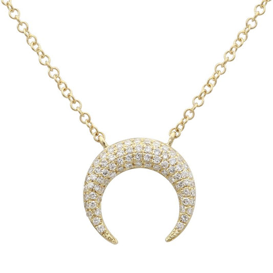 14k Yellow Gold Diamond Horseshoe Necklace