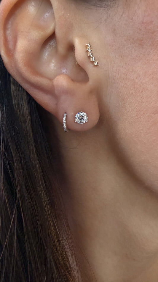 14k White Gold Lab Grown Round Diamond Stud Earrings .80ctw