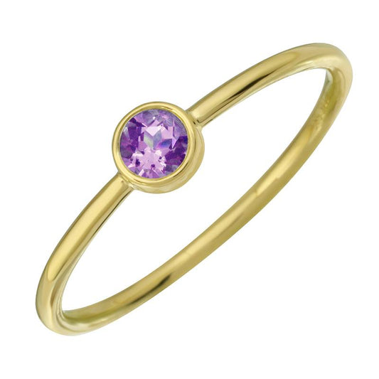 14k Yellow Gold Amethyst Ring