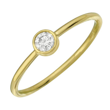 14k Yellow Gold Diamond Bezel Ring