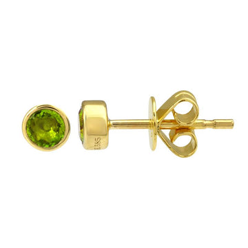 14k Yellow Gold Peridot Stud Earrings