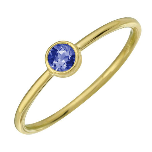 14k Yellow Gold Sapphire Bezel Ring