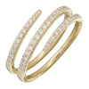 14k Yellow Gold Three Row Spiral Wrap Diamond Ring .35ctw