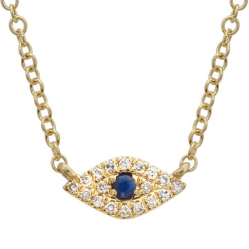 14k Yellow Gold Diamond Evil Eye Necklace