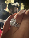 14k White Gold 3.00ct Lab Grown Oval Diamond Solitaire Engagement Ring