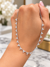 14k White Gold Trio Diamond Tennis Chain Necklace 2.45ctw