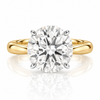 18k Yellow & White Gold Two Tone 3.02ct Natural Round Diamond Solitaire Engagement Ring