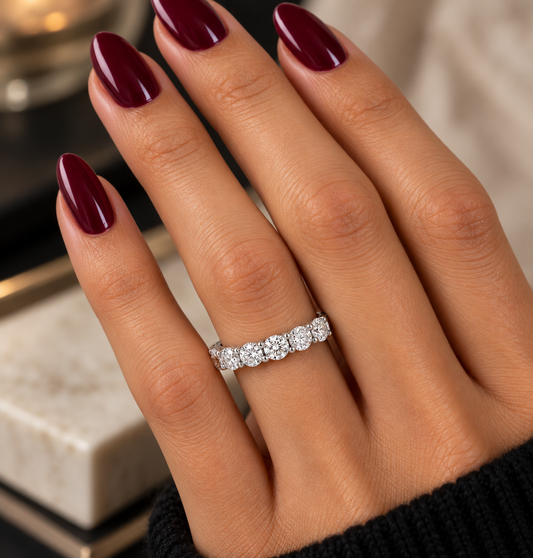 14k White Gold Lab Grown Round Diamond Eternity Band 3.50ctw