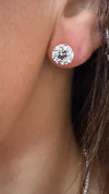 14k White Gold Lab Grown Round Diamond Stud Earrings 4.30ctw