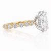14k Yellow Gold 3.70ct Lab Grown Oval Diamond Band Engagement Ring