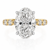 14k Yellow Gold 3.70ct Lab Grown Oval Diamond Band Engagement Ring