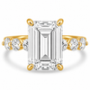 14k Yellow Gold 4.00ct Lab Grown Emerald Diamond Band Engagement Ring