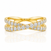 18k Yellow Gold Criss Cross Infinity Diamond Band 1.00ctw