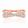 18k Rose Gold Criss Cross Infinity Diamond Band 1.00ctw