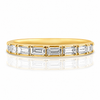 18k Yellow Gold Emerald Diamond East West Band .75ctw