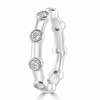 14k White Gold Lab Grown Diamond Eternity Milgrain Bezel Band .60ctw