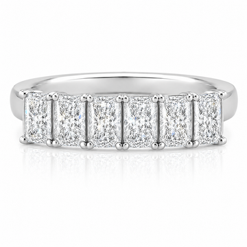 14k White Gold Lab Grown Radiant Diamond Band 3.50ctw